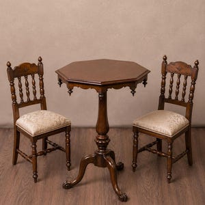 木製 アンティーク調 レトロ スピンドルバックチェア ブラウン　2脚セット Antique spindle back chair - Etsy 日本