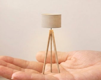 Moderne miniatuur vloerlamp 1:12 statief licht poppenhuis klein meubilair uit het midden van de eeuw STL-bestand