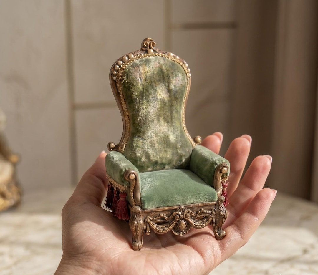 1:12 Scale Miniature Rococo Throne, Dollhouse Baroque Chair STL, Royal ...