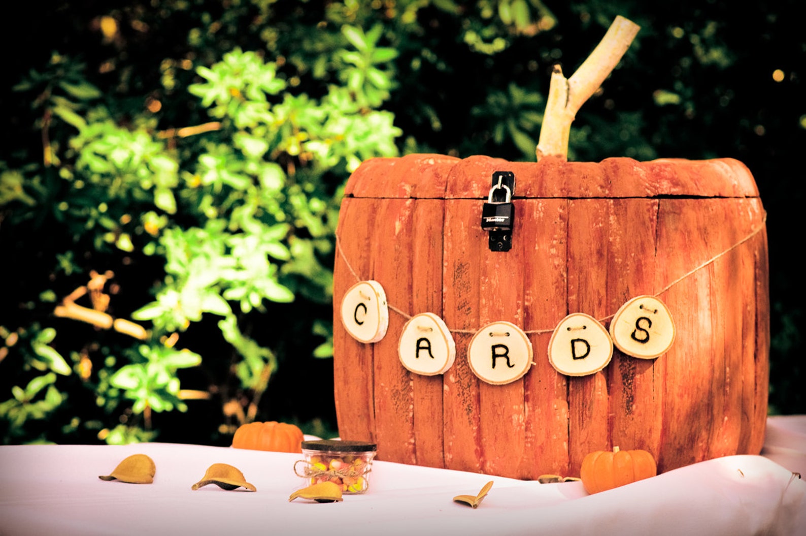 Custom Wood Hand Carved Painted Pumpkin Card Box Or Pumpkin Etsy