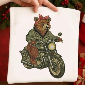 Bear Embroidery Design, Motorcycle Riding Patch,Bike Logo