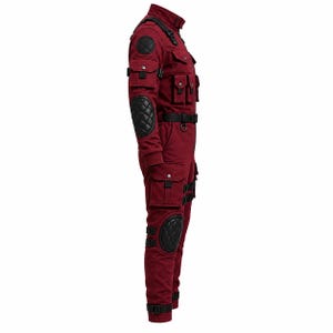 Deadpool inspired Halloween cosplay jumpsuit made from premium cotton fabric.
