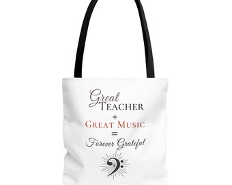 Musik Lehrer Wertschätzung Tasche | Für immer dankbar Edition | Bassschlüssel