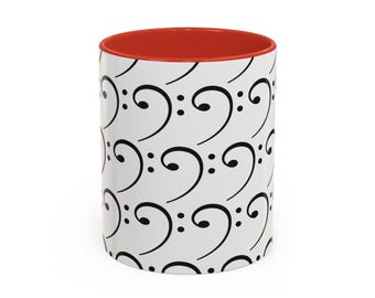 Bassschlüssel-Muster-Kaffee-Tasse
