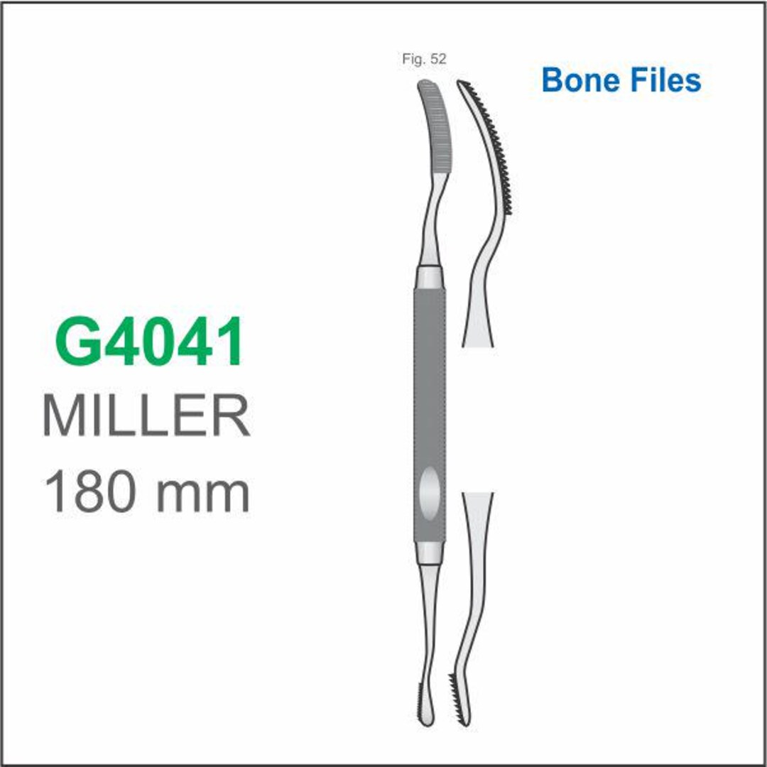 Miller Instruments Miller Bone File G4041 – 180mm German Stainless Steel Dental Surgical ...