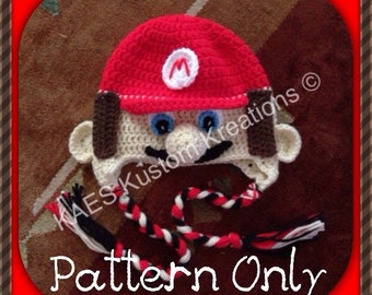 Mario Brother's Hat PDF pattern INSTANT DOWNLOAD