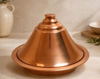 Handgefertigte marokkanische Messing Tagine, dekorative Tajine mit Deckel, handwerkliche Servierplatte, Küchendekoration, auf Bestellung gefertigt