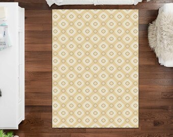 Tile Patterned, Herringbone Patterned, Stone Design Rug, Rock Patterned, Brown, Beiege, Custom Rug, Printed Carpet, For Living Room Rug