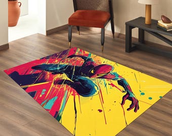 Spider Man, Spider-Man, Kids Room Rug, Player Rug, Comic Rug, Magazin Rug,Custom Rug, Printed Carpet, Legendary Film, Heroes Rug,Living Room