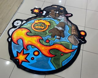 Travis Scott, Cactus Jack, Astroworld, Washable, Area Runner Rugs, Living Room Carpet, Album Covers, t scott murakami rug, custom rug