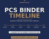 PCS Binder Timeline | Military PCS Checklist | Army Navy Air Force Veteran Family Move Guide | Printable PDF | Instant Download