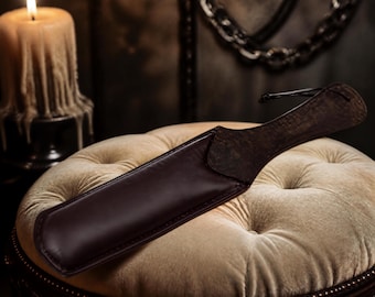 Handmade Dual-Sided Leather Bondage Paddle - Spanking BDSM Impact Play