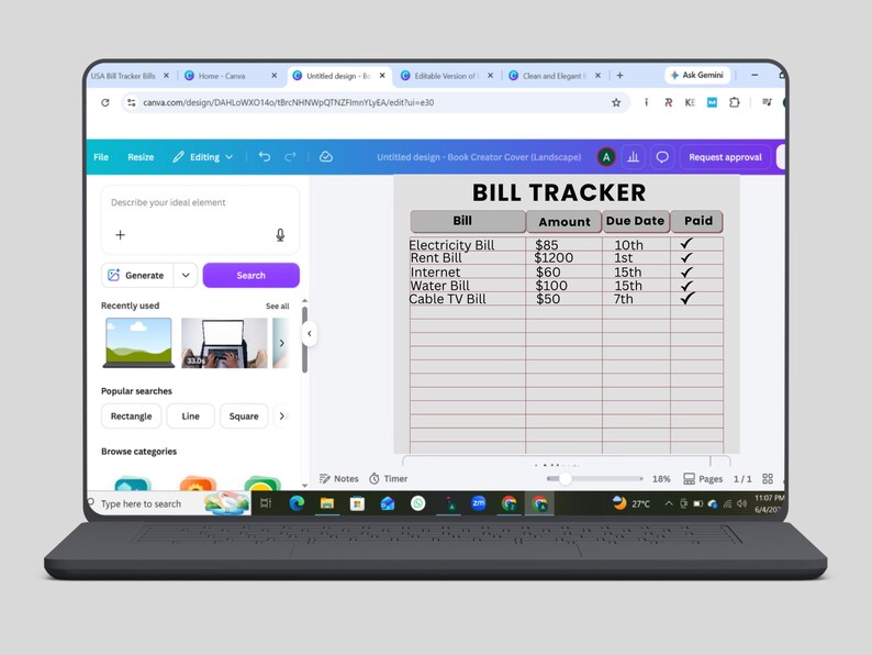 Bill Payment Tracker Template (PDF, Excel), Due Date Calculator ...