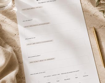 Werkblad My Patterns-zenuwstelselreflectie | Window of Tolerance Tracker | Afdrukbaar somatisch dagboek | Maandelijks inchecken op basis van trauma