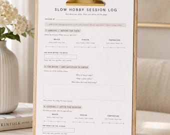 Slow Hobby Session Log and Journaling Edition | Body-First Reflection Journal PDF-journalingplanner afdrukbaar | Reflectiepagina
