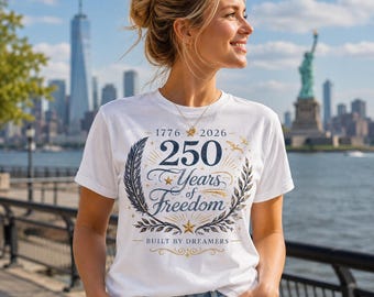 Built By Dreamers Shirt, America 250 Tee, 1776 2026 Freedom Graphic, USA Anniversary Shirt,