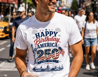 America 250th Anniversary Shirt, Patriotic Independence Day Tee, USA Birthday Celebration, Est 1776 Gift