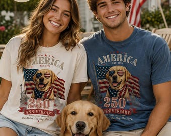Patriotic Labrador Dog Shirt, America 250th Anniversary Tee, USA Flag Dog Graphic T-Shirt, Comfort Colors Unisex Tee