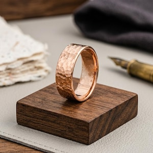 HAMRADE KOPPARRINGAR - Gnistrande Ring - Boho Style Ring - Läkande Ring - Ring Till Make - Ring Till Fru - Kopparsmycken - Gåva Till Henne