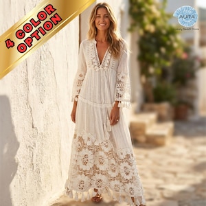 splicing maxi casual dress Hapimo Women's Maxi A Line Splicing Dress Solid Color Round Neck Spring Elegant Casual Daily Trendy Long Sleeve Brown S, Size: Small