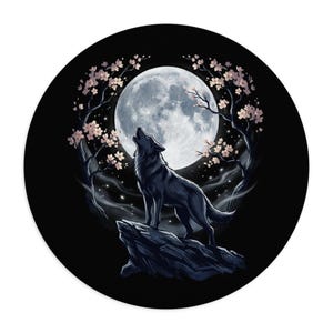 Moonlit Reverie Mouse Pad – Celestial Wolf Desk Mat