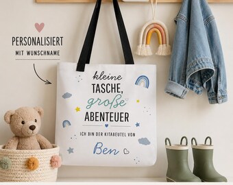 Large personalized daycare bag 39 x 39 cm with desired name | Daycare bag made of polyester | Ideal for nurseries and daycare centers with a 20 kg load capacity