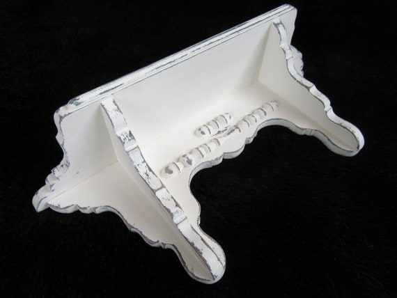 White Shabby Chic Wall Shelf Vintage Wooden Nursery