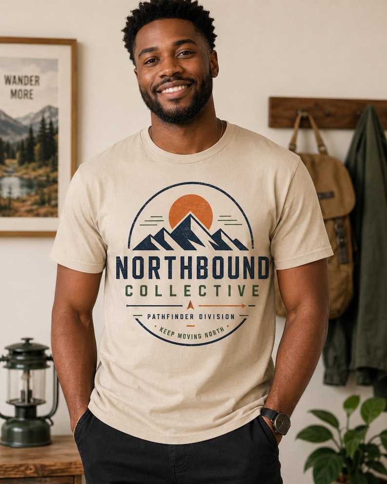 Northbound Collective Shirt, Pathfinder Division Tee, Outdoor Adventure TShirt, Mountain Explorer Shirt, Hiking Graphic Tee, Nature Lover image 1