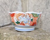 Vintage Japanese Stork Imari Style Rice Bowl