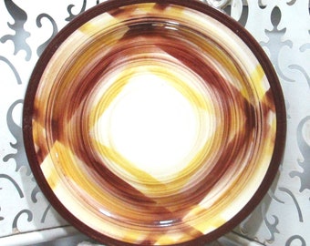 Vintage Vernon Kilns Organdie Pattern Yellow and Brown Plaid Plate