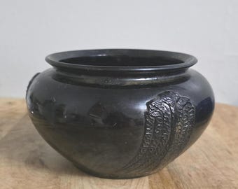 Vintage Art Deco schwarze Glasschale