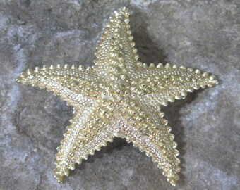 KristLand Vintage Style Full Rhinestone Austrian Crystal Starfish Brooch Pin For Women - Sparkly Ocean Animal Jewelry