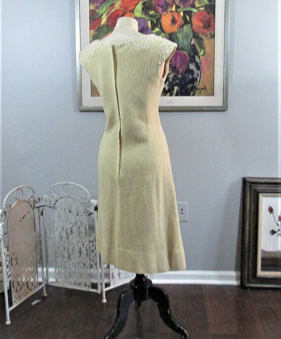 Vintage 1950's Beaded Yellow Dress - image 4