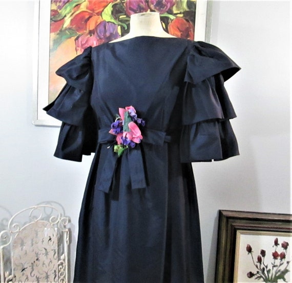 Vintage Kiki Hart Navy Evening Dress - image 2