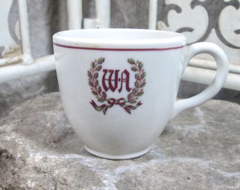 Taza de café de hotel Shenango China Restaurant Ware vintage, 1956