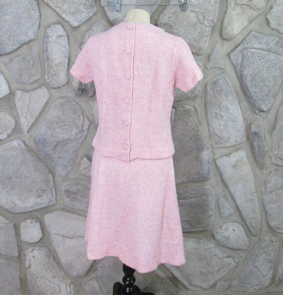 Vintage 1960's Bobbie Brooks Pink Heather Knit Sk… - image 4