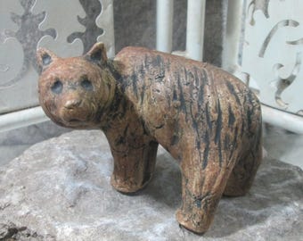 Figura de oso de cerámica vintage de Stan Langtwait