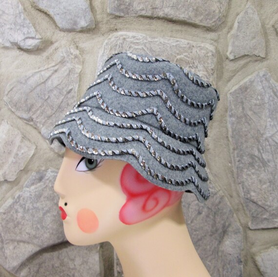 Vintage 60's Glenover Henry Pollak Gray Wool Hat … - image 2