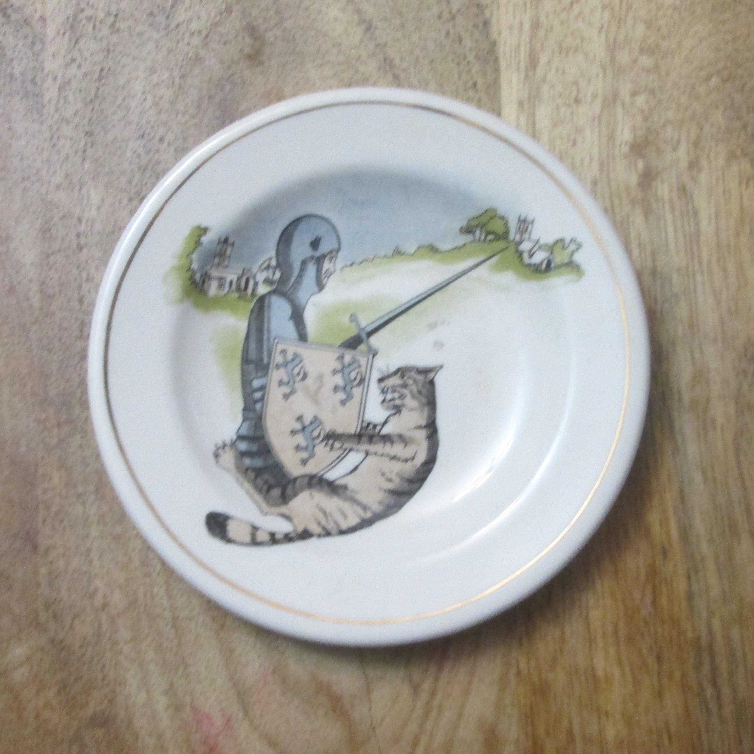 Vintage Royal Worcester Spode Palissy Cat 'N' Man Tiny Plate - Etsy