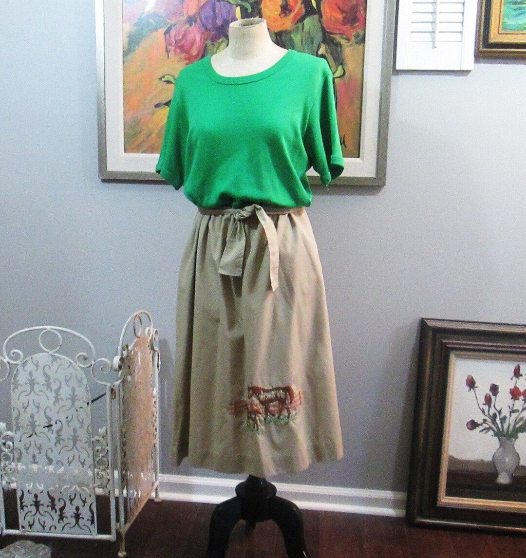 Vintage 1970's Horse Embroidered Dress - Etsy
