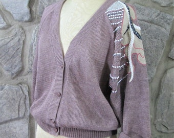 Vintage 1980's Italian Linen Louis Chouret by Taroki Cardigan