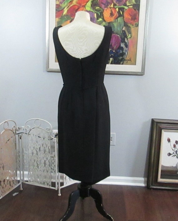 Vintage 50's Black Cocktail Wiggle Bombshell Dress - image 3