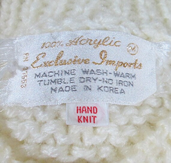 Vintage 1960's Cream Bobble Pattern Sweater - image 4