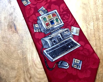 Vintage 90's Computer Themed Tie