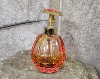 Frasco de perfume vintage de Alemania Occidental de vidrio rosa
