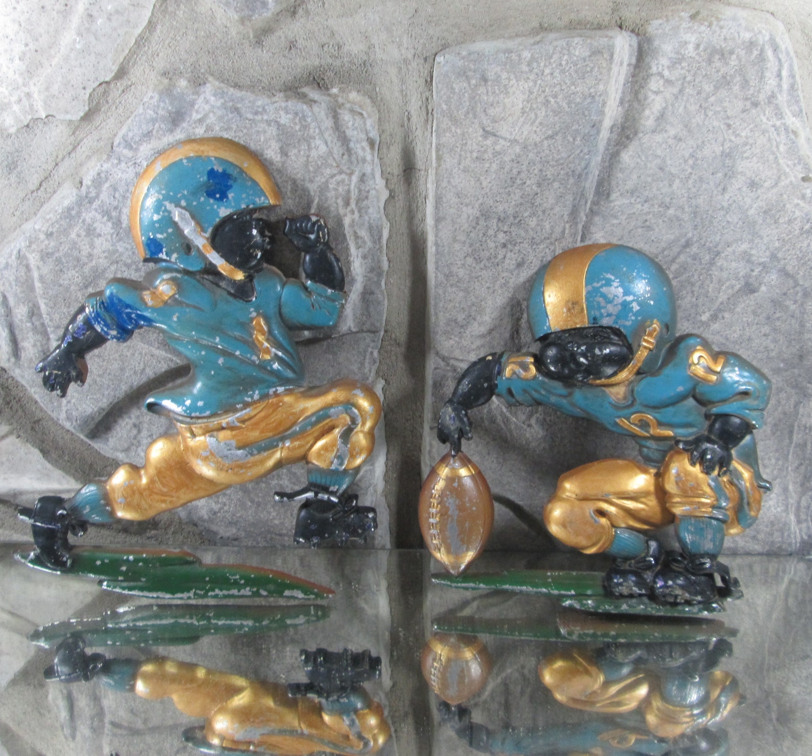 Vintage Cast Metal Football Player Wall Hangings for Boy's Etsy