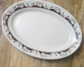 Sterling China Brown Rim Restaurant Ware Platter