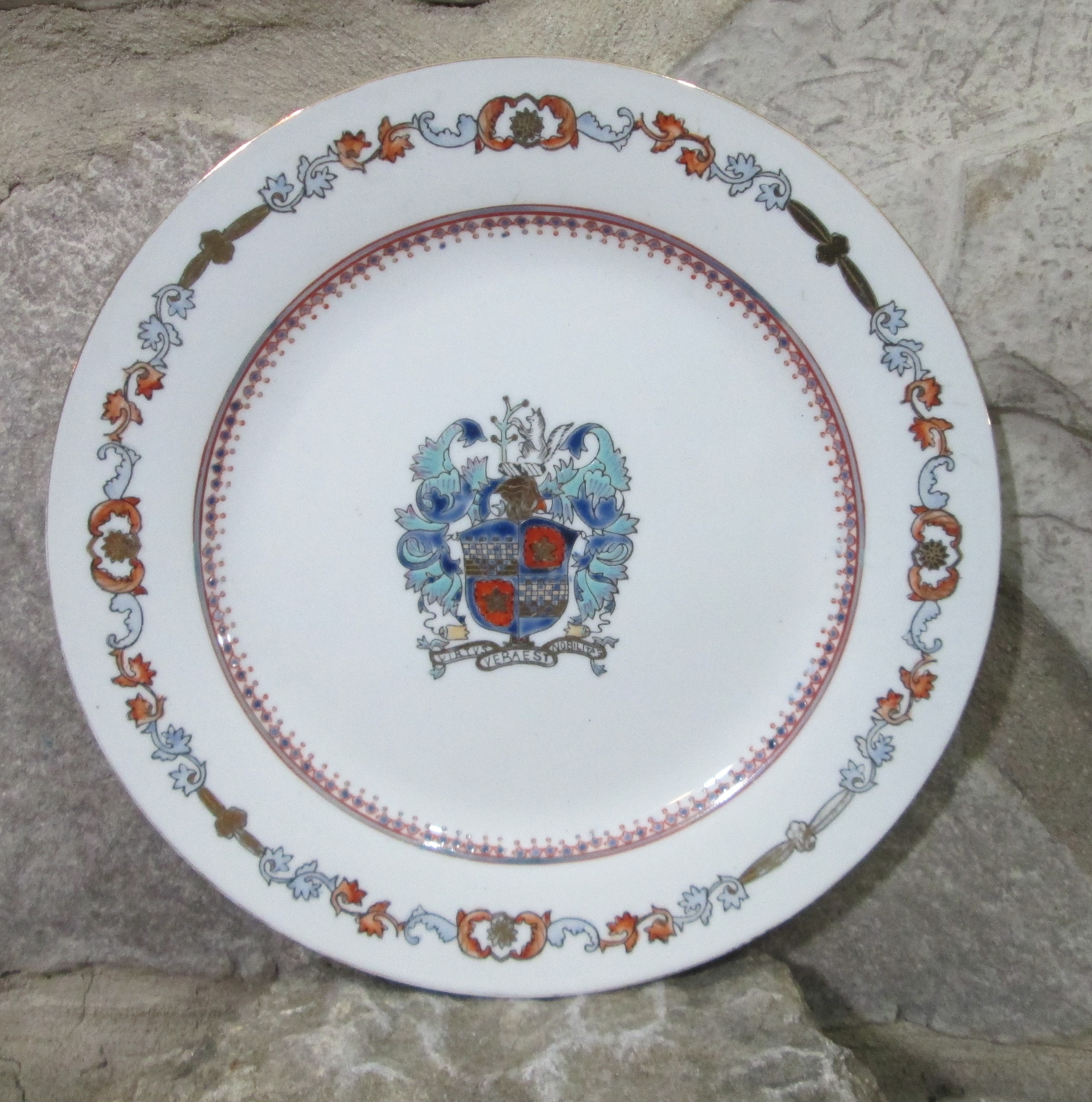 Armorial Plate Fides Probata Coronat Spode Copeland New Stone