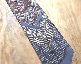 Vintage Windsor Leaf Print Silk Tie