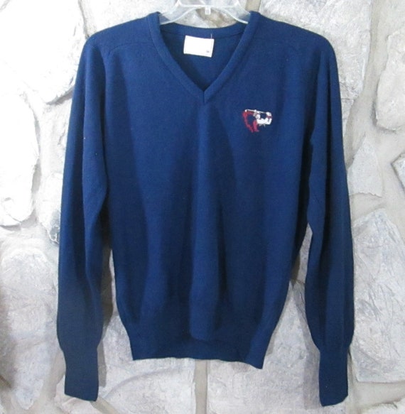 Vintage Braemar Men's Club / Golf Club Navy Sweate